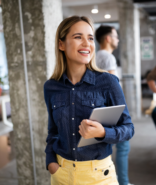 A happy, confident young woman